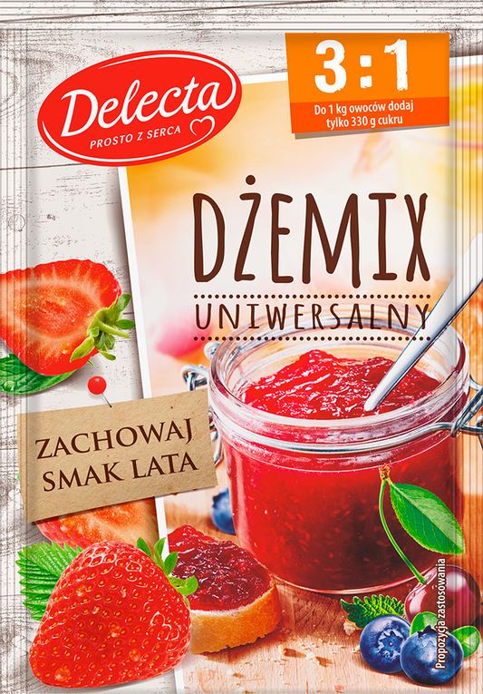 Delecta Dżemix Universal 3:1 – Gelling Mix for Homemade Jams, net weight: 1.05 oz / 30 g