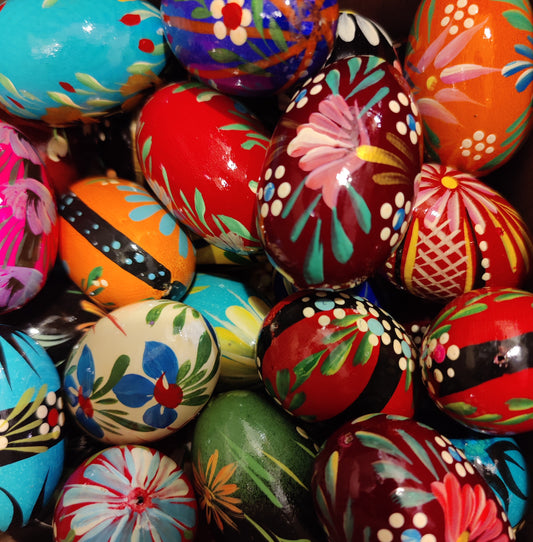 Wooden Easter egg set, 3 pcs