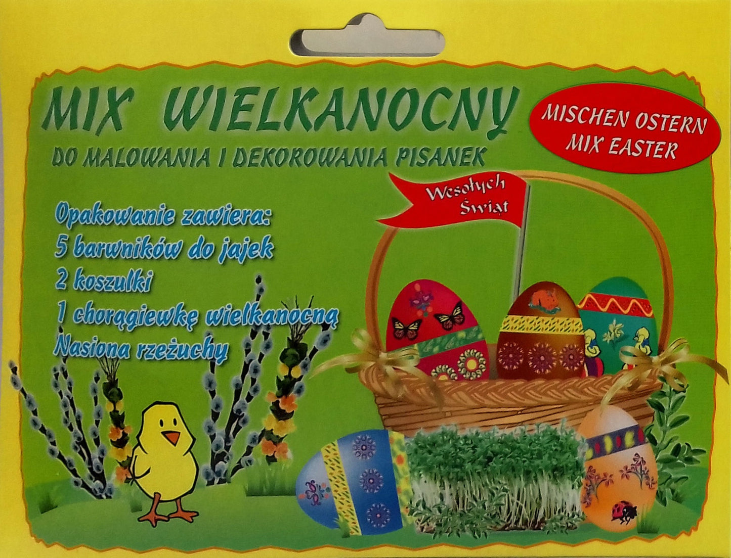 Easter mix - pigments, stickers, mini Easter flag and watercress, 1 pc