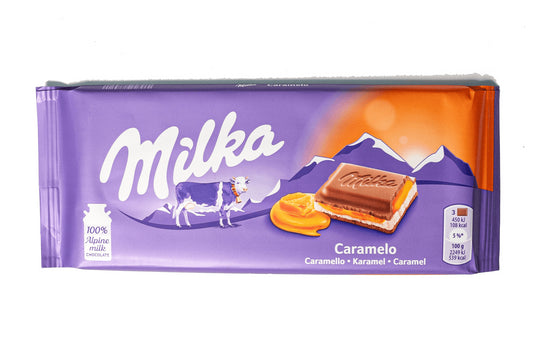Milka Caramel - milk chocolate with caramel filling, net weight: 3.53 oz