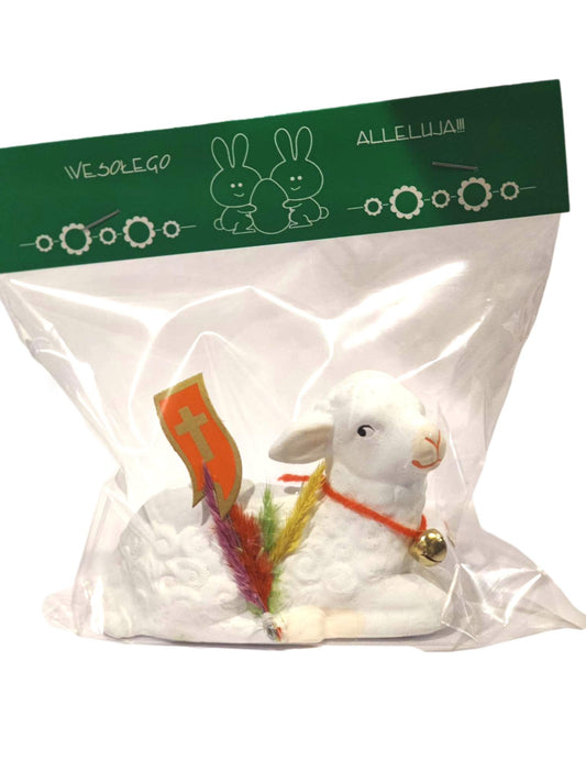 Plaster Easter lamb, 1 pc