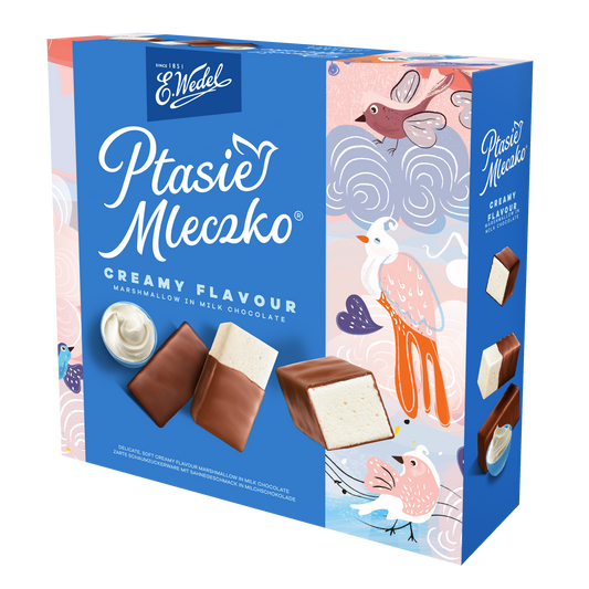 E.Wedel Ptasie Mleczko® – Creamy Flavor Marshmallow in Milk Chocolate, Net Wt: 12 oz (340 g)