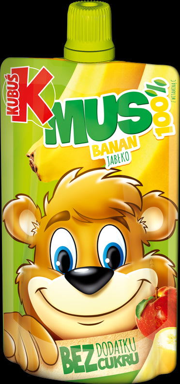 Kubuś 100% Mousse Banana, Apple, net weight: 3, 53 oz