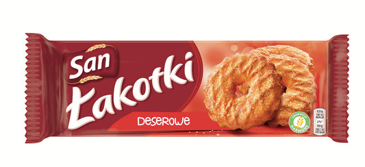 San Łakotki Deserowe - crunchy biscuits with sugar, net weight: 5,93 oz