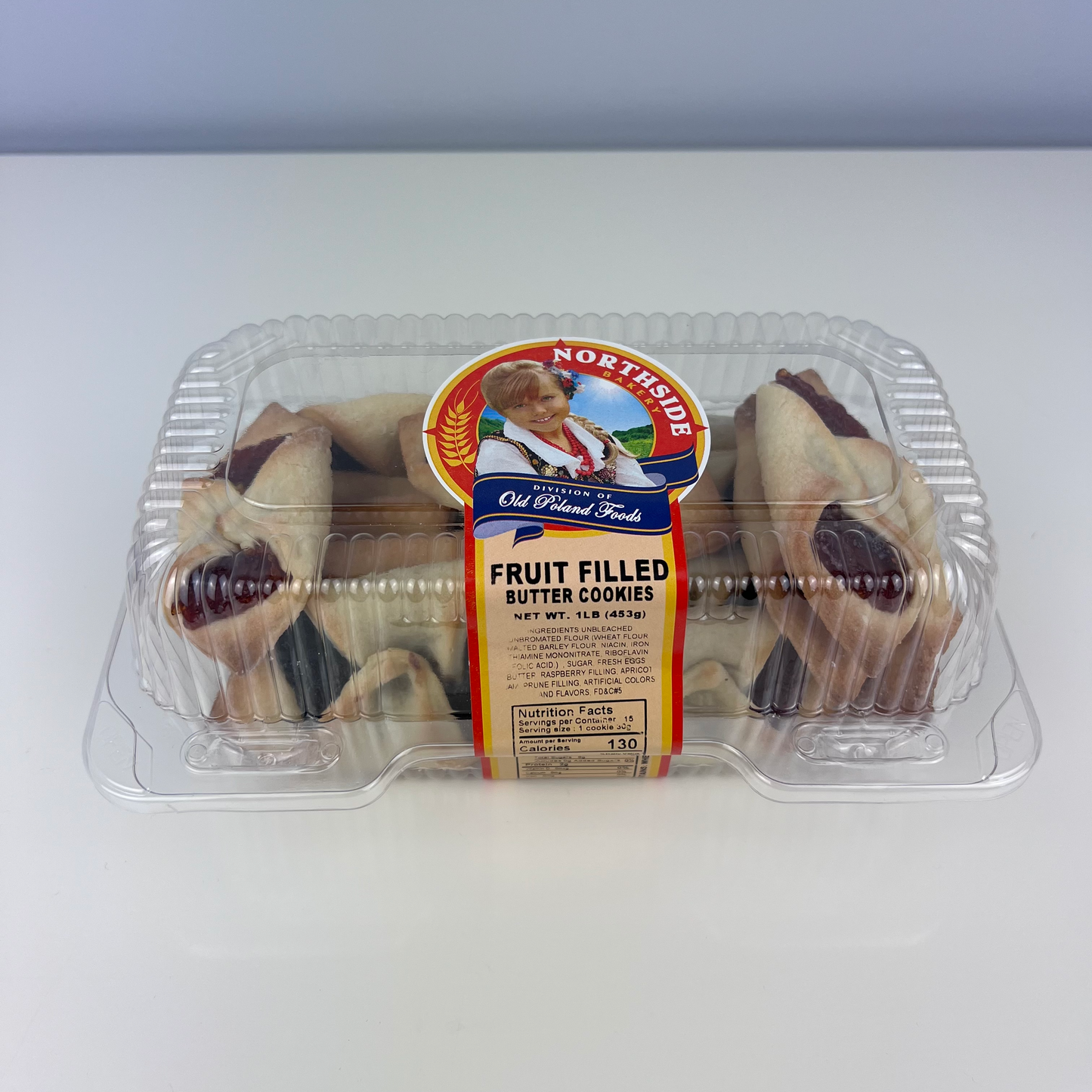 Northside Bakery “Kolaczki-Style” Fruit-Filled Butter Cookies – Raspberry, Apricot &amp; Prune – Net Wt. 16 oz (453 g)