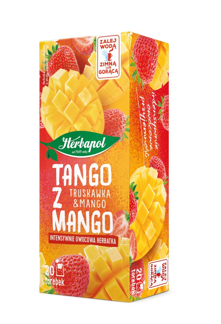 Herbapol Tango with Mango – Strawberry & Mango Flavored Fruit-Herbal Infusion 20 tea bags – Net weight: 1.41 oz (40 g)