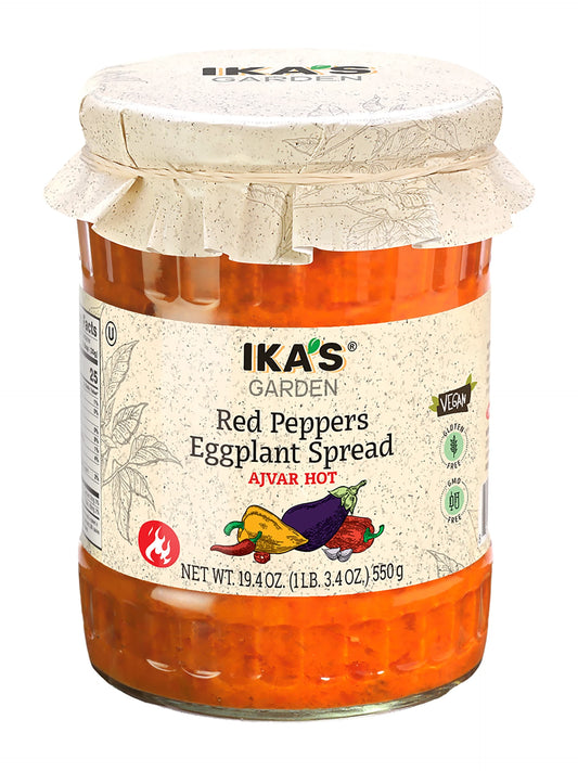 IKA’S Garden – Red Peppers & Eggplant Spread Ajvar Hot, Net Wt. 19.4 oz (550 g)