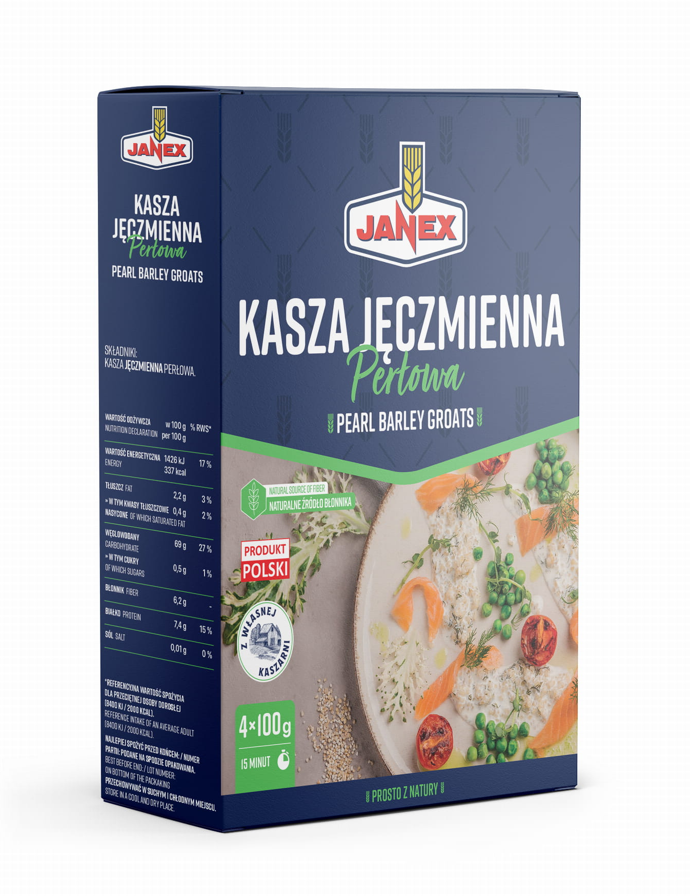 Janex - Pearl Barley Groats, Net Weight: 14.11 oz (400 g)