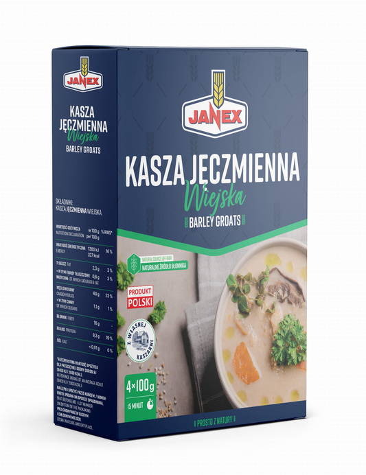 Janex - Country-Style Barley Groats, Net Weight: 14.11 oz (400 g)