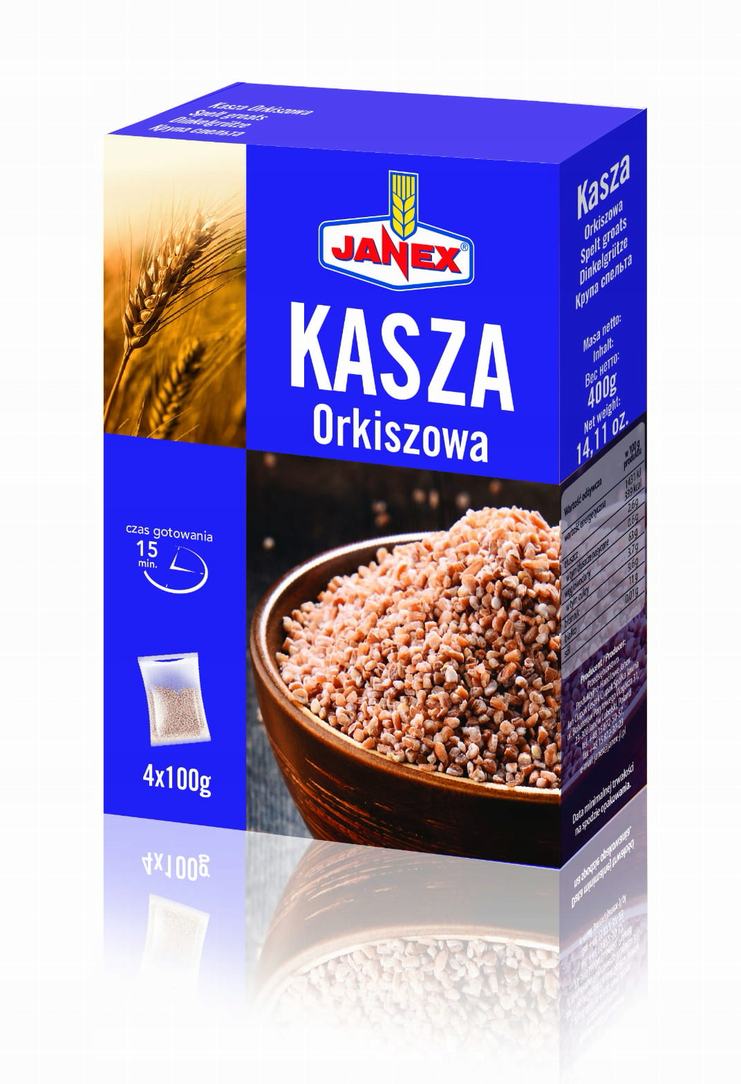 Janex – Spelt Groats, Net Weight: 14.11 oz (400 g)