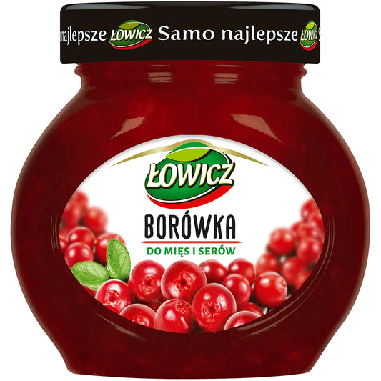 Łowicz - red bilberry spread "to meats and to cheeses", net weight: 8.1 oz (230 g)