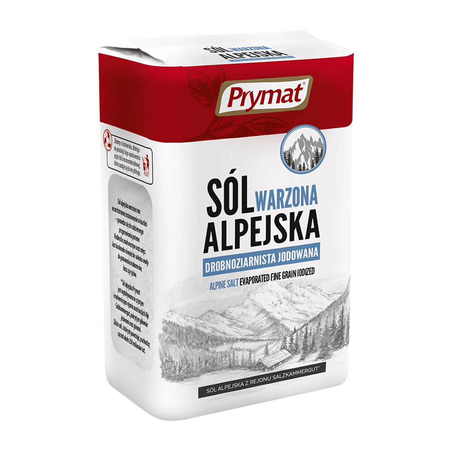 Prymat – Alpine Fine Grain Iodized Salt, Net Wt: 2.2 lb (1 kg)