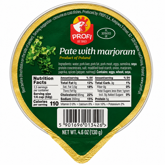 Profi – Pork Pate with Marjoram, Net Wt: 4.6 oz (130 g)