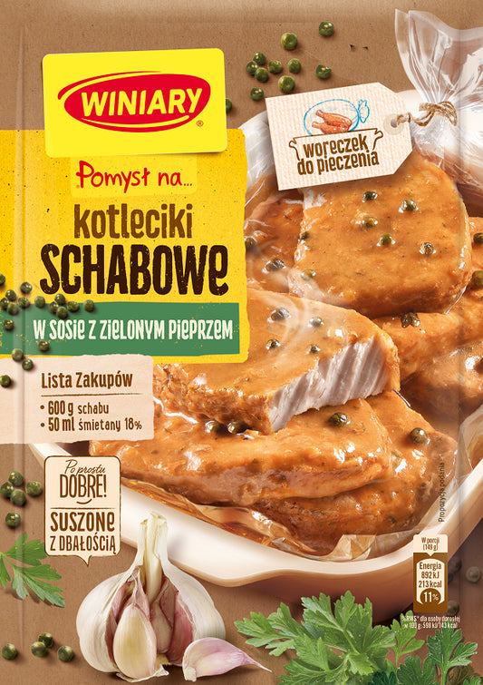 Winiary Idea for… Pork Cutlets in Green Pepper sauce, net wt. 1.41 oz (40 g)