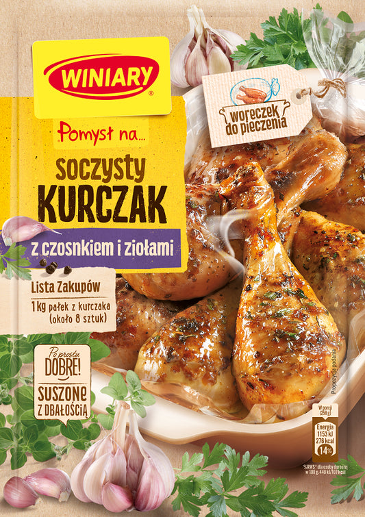 Winiary Idea for… Juicy Chicken with Garlic and Herbs Seasoning Mix, Net Wt. 1.06 oz (30 g)