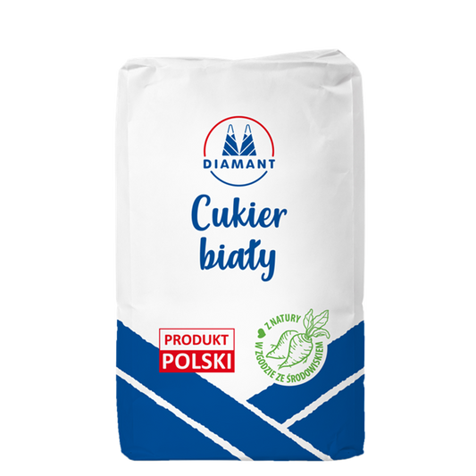 Diamant White Sugar - pure beet sugar, net weight: 2.2 lb / 1 kg