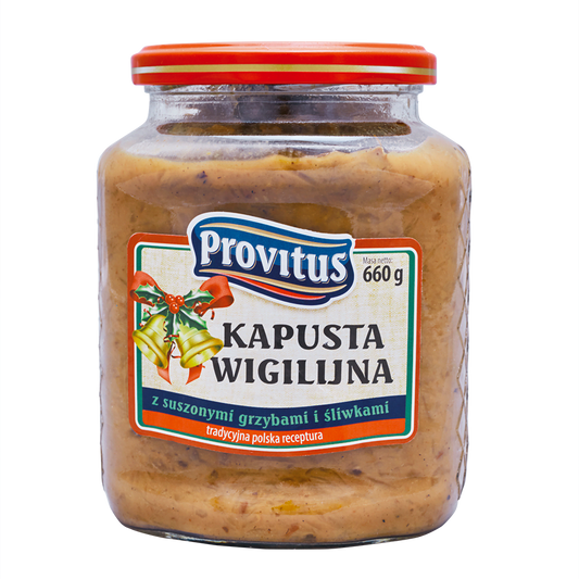 Provitus – Fried Cabbage with Plums and Forest Mushrooms (Kapusta Wigilijna), Net Wt: 23.2 oz (650 g)