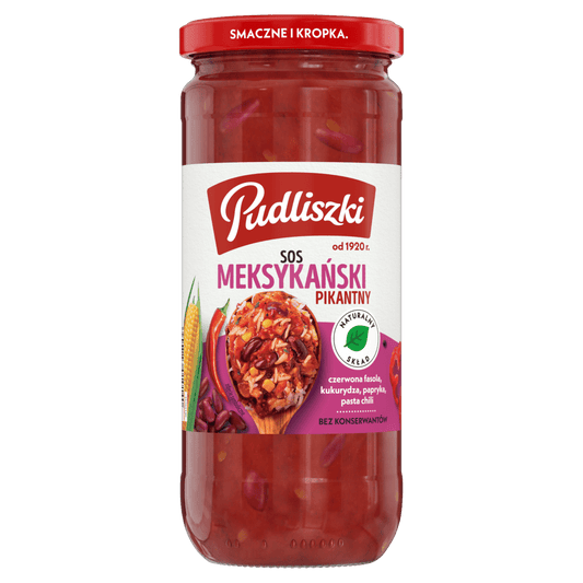 Pudliszki - Spicy Mexican-Style Sauce (“Meksykański Pikantny”), Net Weight: 16.93 oz (480 g)