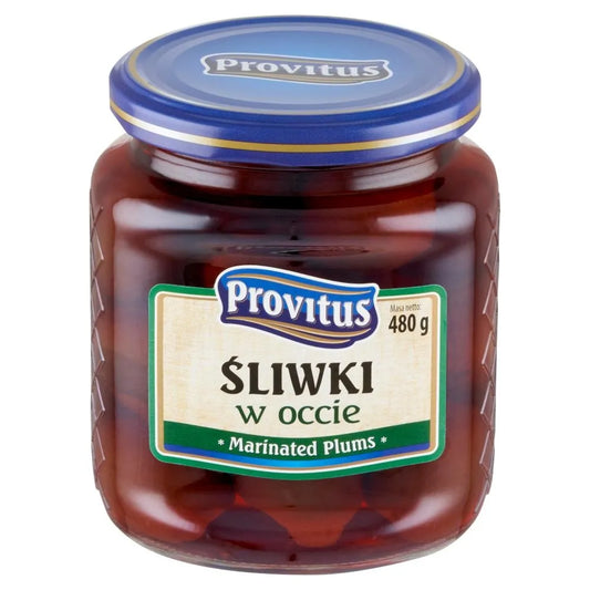 Provitus – pickled plums, net wt. 16.9 oz (480 g)