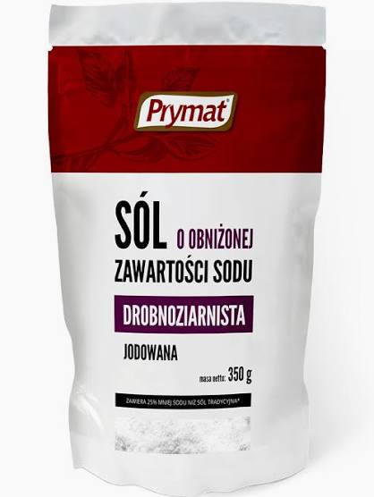 Prymat – Fine Grain Iodized Reduced Sodium Salt, Net Wt: 12.35 oz (350 g)