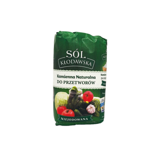 Sól Kłodawska - Natural Coarse Rock Salt for Preserving, Unrefined & Iodine‑Free, net weight: 2.2 lb (1 kg)