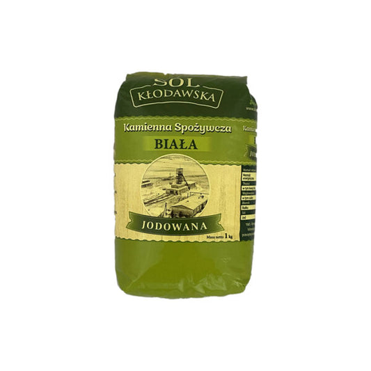 Sól Kłodawska - White Fine‑Grain Table Salt, Iodized, net weight: 2.2 lb (1 kg)